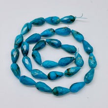 Load image into Gallery viewer, Natural Turquoise Faceted Teardrop Bead Strand 107404B