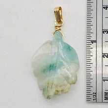 Load image into Gallery viewer, Ocean Jasper 14K Gold Filled Leaf Pendant| 1 1/2" Long| Seafoam Green| 1 Pendant