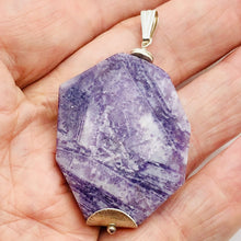 Load image into Gallery viewer, Purple Flower Sodalite Sterling Silver Pendant | Purple/White | 2 1/4" Long |
