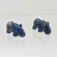 Load image into Gallery viewer, 2 Blue Rhino Hand Carved Rhinoceros Sodalite Beads | 20x13x8mm | Blue/White/Grey - PremiumBead Alternate Image 2