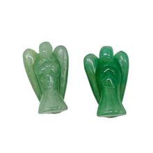 Load image into Gallery viewer, 2 Loving Hand Carved Green Aventurine Guardian Angels 9284AV | 21x14x8mm | Green