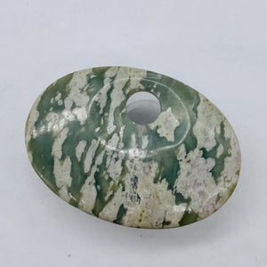 Harmony Stone Oval Centerpiece Bead - Ice Green | 63x45x8mm | 1 Bead |