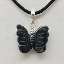Load image into Gallery viewer, Flutter Carved Hematite Butterfly and Sterling Silver Pendant 509256HMS - PremiumBead Alternate Image 4
