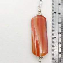 Load image into Gallery viewer, Red Orange Sardonyx Pendant with Sterling Silver Accent Bead | 2 1/4" Long |