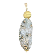 Load image into Gallery viewer, Ocean Jasper 14K Gold Filled Long | 2 3*4" Long | White/Gold | 1 Pendant |