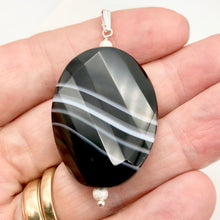 Load image into Gallery viewer, Stunning! Faceted Sardonyx Agate Sterling Silver Pendant | 2 1/4" Long |