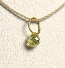 Load image into Gallery viewer, 1 Natural Canary 3x2.5x2mm Diamond 18K Gold Pendant .22cts 8798M - PremiumBead Alternate Image 3