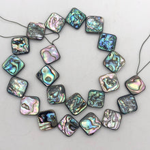 Load image into Gallery viewer, Blue Sheen Abalone 15mm Square Pendant Bead Strand - PremiumBead Alternate Image 2