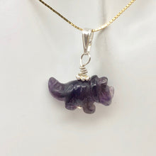 Load image into Gallery viewer, Purple Dinosaur Pendant Amethyst Triceratops Sterling Silver Pendant 509303AMS | 22x11x7.5mm (Triceratops), 6.8mm (Bail Opening), 1" (Long) | Purple - PremiumBead Alternate Image 10