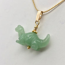 Load image into Gallery viewer, Aventurine Diplodocus Dinosaur Pendant Necklace|Semi Precious Stone Jewelry - PremiumBead Alternate Image 5