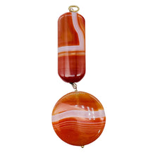 Load image into Gallery viewer, Sardonyx 14K Gold Filled Dangle Pendant | 2 1/4" Long | Orange/White | 1 Pendant