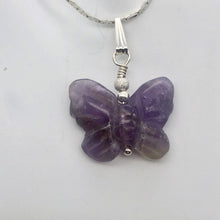Load image into Gallery viewer, Flutter Carved Amethyst Butterfly Sterling Silver Pendant | 1 1/4" Long| Purple| - PremiumBead Primary Image 1