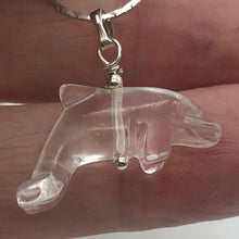 Load image into Gallery viewer, Quartz Dolphin Pendant Necklace | Semi Precious Stone Jewelry | Silver Pendant