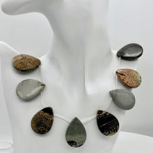 Load image into Gallery viewer, hot-dendritic-jasper-briolette-pendant-bead-strand-33x25x5mm-13-beads Alternate Image 8