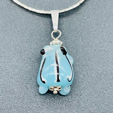 Load image into Gallery viewer, Lampwork Frog Sterling Silver Frog | 1" Long | Periwinkle Blue | 1 Pendant |