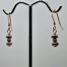 Load image into Gallery viewer, Delicate Rainbow Platinum 14k Rose Gold Filled Pearl Earrings | 7/8 inch drop |