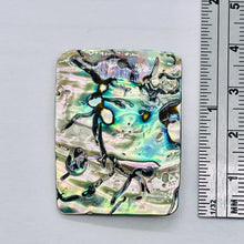Load image into Gallery viewer, Rainbow Blue Abalone Rectangle Pendant Bead