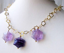 Load image into Gallery viewer, Natural Fluorite & 22K Vermeil Star 18 inch Necklace 209245Fl - PremiumBead Alternate Image 6