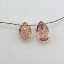 Load image into Gallery viewer, Natural Imperial Topaz Faceted Briolette Beads | 7x4mm | Pink/Orange | 2 Beads |