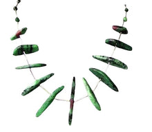 Load image into Gallery viewer, Designer Ruby Zoisite Drop & 925 Sterling Silver 18-21 inch Necklace 6337