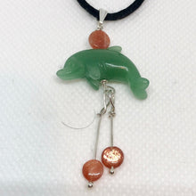 Load image into Gallery viewer, Aventurine Dolphin with Sunstone and Silver Pendant 509262AVSX - PremiumBead Alternate Image 6