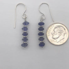 Load image into Gallery viewer, Iolite Faceted Rondelle Dangle Earrings | 1 1/4" Long | Purple | 1 Pair |