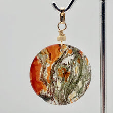 Load image into Gallery viewer, Limbcast Round 14K Gold Filled Pendant | 1.5" Long | Green Clear Orange |