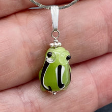 Load image into Gallery viewer, Lampwork Frog Sterling Silver Frog | 1" Long | Pastel Green | 1 Pendant |