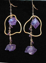 Load image into Gallery viewer, Designed in The USA Natural Amethyst 14Kgf Earrings 309021 - PremiumBead Alternate Image 3