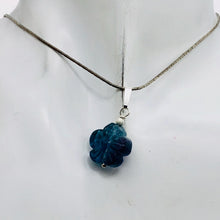 Load image into Gallery viewer, Custom Focal Fluorite Flower Sterling Silver Pendant | Blue Purple | 1" Long |