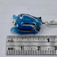 Load image into Gallery viewer, Lampwork Frog Sterling Silver Frog | 1" Long | Sky Blue | 1 Pendant |