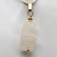 Load image into Gallery viewer, Rose Quartz Goddess Pendant Necklace | Semi Precious Stone Jewelry | 14k gf - PremiumBead Primary Image 1
