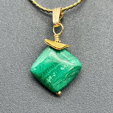 Load image into Gallery viewer, Malachite 8mm 14K Gold Filled Drop/Dangle | 1" Long | Green | 1 Pendant |