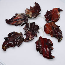 Load image into Gallery viewer, 1 Designer Hand Carved Brecciated Jasper Leaf Bead 009416