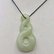 Load image into Gallery viewer, Hand Carved Natural Serpentine Infinity Pendant with Simple Black Cord 10821AA - PremiumBead Alternate Image 2