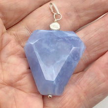 Load image into Gallery viewer, Blue Chalcedony Sterling Silver Faceted Crystal Pendant| 2 1/4" | Lavender | 1 |