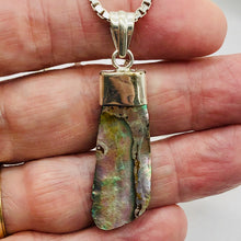 Load image into Gallery viewer, Abalone Shell Sterling Silver Drop Pendant | 2" Long | Blue/Silver | 1 Pendant