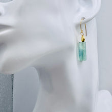 Load image into Gallery viewer, Fluorite 14K Gold Filled Drop/Dangle Earrings | 1 1/2" Long | Blue | 1 Pair |