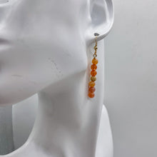 Load image into Gallery viewer, 14K Gold Filled Peach Chalcedony with Gold Disco Ball Earrings | 2 inches long |
