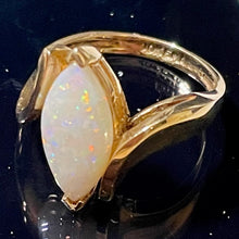Load image into Gallery viewer, Opal Marquise Cut 10K Gold Ring | 5.5 | Red Green Fire | 1 Ring |