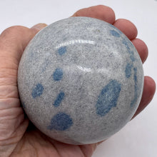 Load image into Gallery viewer, K2 Stone Meditation Scrying Sphere | 3" | White Blue | 1 Display Sphere|