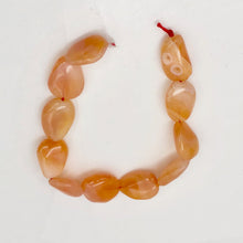 Load image into Gallery viewer, Chalcedony Oval Carved Stone | 18x13x7 to 15x12x7 | Orange Pink | 12 Bead(s)