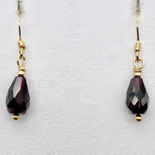 Load image into Gallery viewer, Natural AAA 14K Deep Garnet Drop Earrings | Red | 1 1/4" Long |