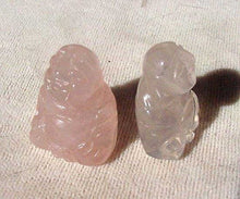 Load image into Gallery viewer, Namaste 2 Hand Carved Rose Quartz Buddha Beads | 19x15x9mm | Pink - PremiumBead Alternate Image 2