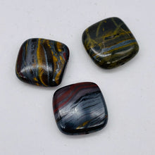 Load image into Gallery viewer, 3 Natural Tiger Iron 20x20x6mm Square Beads 8821