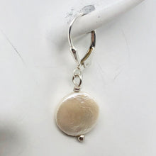 Load image into Gallery viewer, Stunning Creamy Coin Fresh Water Pearl Drop Earrings in Sterling Silver| 1 3/4"| - PremiumBead Alternate Image 3