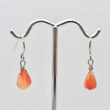 Load image into Gallery viewer, Twist Drop Faceted Carnelian Agate and Sterling Silver Earrings | 1 1/16" (Long) - PremiumBead Alternate Image 3