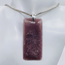 Load image into Gallery viewer, Natural Purple Lepidolite Large Rectangular Sterling Silver Pendant | 2 3/4" |