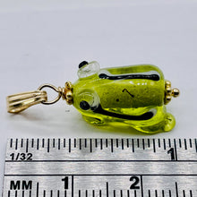 Load image into Gallery viewer, Lampwork Frog 14K Gold Filled Frog | 1" Long | Peridot | 1 Pendant |