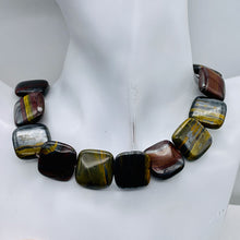 Load image into Gallery viewer, Fabulous Natural Tiger Iron 20x20x6mm Square Bead Strand 108821